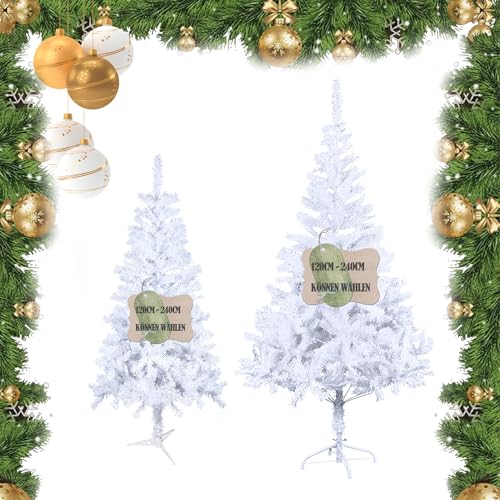 Suusolny 180CM Weiß Künstliche Weihnachtsbäume PVC Weihnachtsbaum mit Ständer– Segmentmontage -Tannenförmiger Weihnachtsbaum Weihnachts Deko von Suusolny