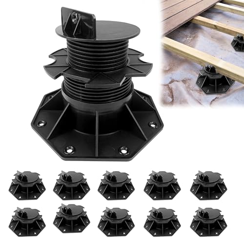 Suusolny 20er Stelzlager für Terrassendielen Terrassenplatten WPC Terrassenlager Höhenverstellbar 60-140mm Unterkonstruktion Plattenlager von Suusolny