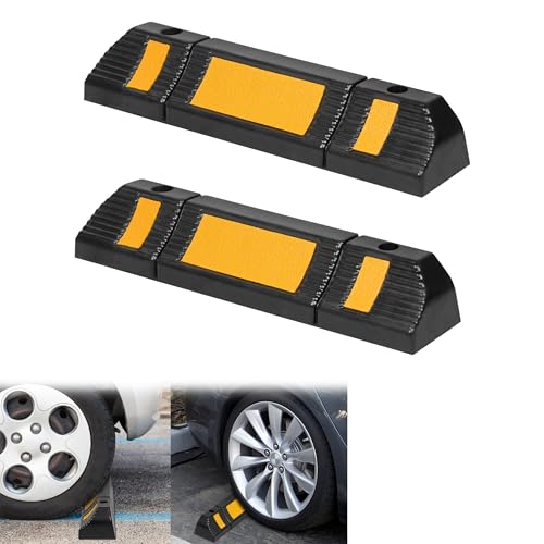 Suusolny 2er Gummi Radstopper Parkplatzbegrenzung Parkplatzsperre Parkplatz-Markierung Garagenstopper 60x12x10 cm mit Reflektierende Streifen für Parkplätze Parkhäuser Garage Suusolny 2er Gummi Radstopper Parkplatzbegrenzung Parkplatzsperre Parkplatz-Markierung Garagenstopper 60x12x10 cm mit Reflektierende Streifen für Parkplätze Parkhäuser Garage von Suusolny