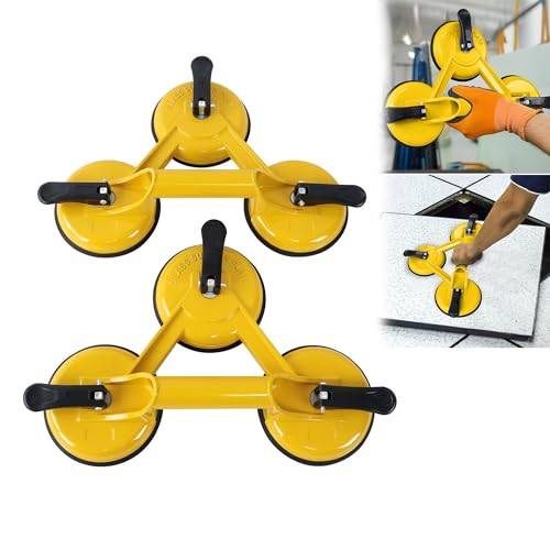 Suusolny 2er Pack Ergonomische Saugheber Saugnapf Glassauger 120kg tragfähiger für Transport von Glas Scheiben Platten Fliesen Stark Saugnäpfe von Suusolny