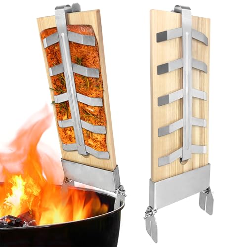 Suusolny 2er Set Flammlachsbrett Flammlachsbretter mit Edelstahl-Halterung Grillzubehör für Feuerschalen & Kugelgrill 5 Stufen Einstellbar Flammlachs Lachsbrett Lachsbretter Ideal als Räucherbrett Suusolny 2er Set Flammlachsbrett Flammlachsbretter mit Edelstahl-Halterung Grillzubehör für Feuerschalen & Kugelgrill 5 Stufen Einstellbar Flammlachs Lachsbrett Lachsbretter Ideal als Räucherbrett von Suusolny