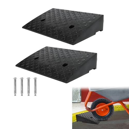 Suusolny 2er Set Gummi Bordsteinrampen tragbar Rollstuhlrampe 11cm hoch Bordsteinkanten Rampe Schwelle Rampen Türschwellenrampe für Auto Rollstuhl Motorrad Rollator schwarz Suusolny 2er Set Gummi Bordsteinrampen tragbar Rollstuhlrampe 11cm hoch Bordsteinkanten Rampe Schwelle Rampen Türschwellenrampe für Auto Rollstuhl Motorrad Rollator schwarz von Suusolny
