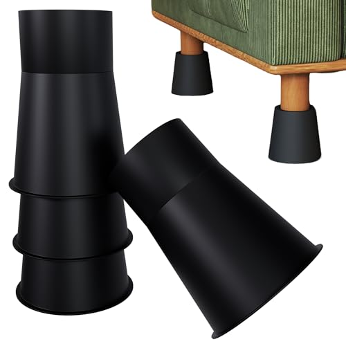 Suusolny 8 Stück Runder Möbelerhöher höhenverstellbar Betterhöhung Tischerhöher Schwarz Elefantenfuß Design Robuste Möbelerhöhung für Schreibtisch Bücherregal Sofa Couchtisch Stühle von Suusolny