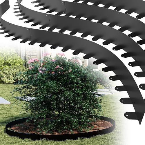 Suusolny Flexible Verzinkte Rasenkante Metall Beeteinfassung mit Befestigungsnägel Wetterbeständige Rasenabgrenzung Gezacktes Design Blumenbeet Umrandung für Gärten Landschaftsbau - Schwarz - 10cmx5m Suusolny Flexible Verzinkte Rasenkante Metall Beeteinfassung mit Befestigungsnägel Wetterbeständige Rasenabgrenzung Gezacktes Design Blumenbeet Umrandung für Gärten Landschaftsbau - Schwarz - 10cmx5m von Suusolny