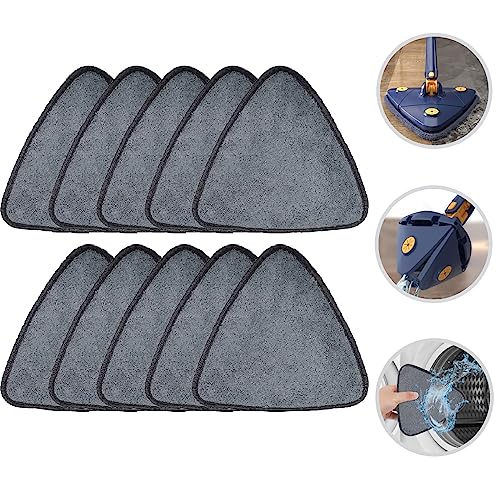 Suuwwn 360 Drehbarer Verstellbarer Wischmopp Ersatzpads,Mikrofaser Wischmob,Wischtuch-Reinigungsmopp Pads, Wiederverwendbare Ersatz Mop Pads,Dreieckiges Wischpad für Home Floor Fenster Wand (12 Pcs) von Suuwwn