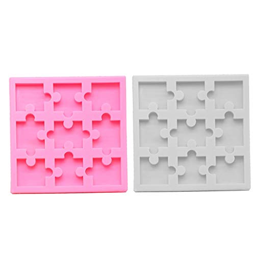 1pcs Puzzleteil Harzform Gießform Silikonform Resin Mold Harz Form Puzzle Block Silikonform Kunsthandwerk, Zufällige Farbe von YAMOOCO