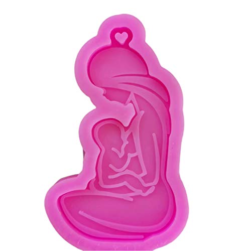 Glänzende Stillende Mutter Und Kind Schlüsselbund Gießform Silikonform Resin Mold Harz Form von Suweqi