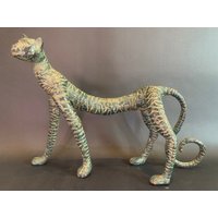 Gepard Bronze Figur, Tier Skulptur, Bronze, Home Decor von SuwetaArtShop