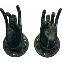 Türgriff Hand Fingers Bronze, Wohndeko, Türschmuck, Vintage, Abdeckung, Türgriffe Alter Stil von SuwetaArtShop