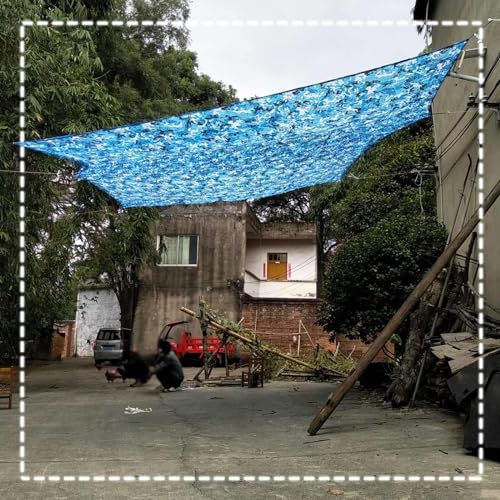 Camouflage Netz Tarnnetz Blau,Garten Pergola Sonnensegel,Bundeswehr Verstärktes Tarnung Netz,Camping,Jagd,Partydekoration,Sichtschutz,Sonnenschutz Tarnnetz,Autoabdeckung,Blue-1.5×7(4.9 * 23ft) von Suwooy