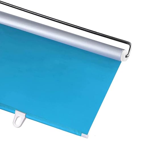 Einziehbare Verdunkelungsrollos,Sonnenschutzrollos Für Türen Und Fenster,Tragbare Saugnapf Rollos Ohne Bohren,Temporäre Jalousien,Dachfensterrollo,Sichtschutzvorhänge,Blue-75×125cm(29.5 * 49.2in) von Suwooy