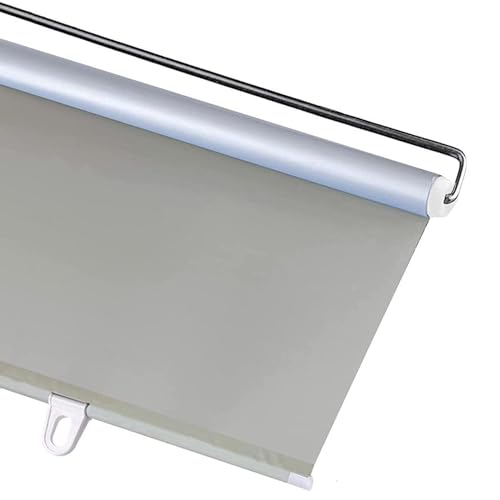 Einziehbare Verdunkelungsrollos,Sonnenschutzrollos Für Türen Und Fenster,Tragbare Saugnapf Rollos Ohne Bohren,Temporäre Jalousien,Dachfensterrollo,Sichtschutzvorhänge,Grey-40×125cm(15.7 * 49.2in) von Suwooy