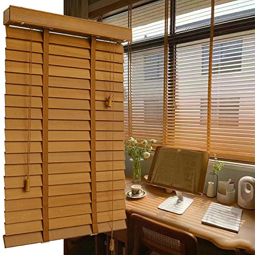 Jalousien,50mm Lamellen Horizontal Jalousie,Massivholz Jalousette Für Fenster,Sonnenschutz/Wärmedämmung/Sichtschutz Jalousetten,Leicht Zu Montierende Vorhänge,Innen Außen,W×H-150*160cm/59x63in von Suwooy