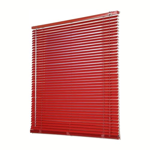 Jalousien Rot 50/60/70/90/100/115cm Breit,Metall Aluminium Jalousie Für Fenster,25mm Lamellen Rollläden Jalousette,Verdunkelungs Horizontal Jalousetten,Sichtschutzvorhänge,W×H-90×170cm(35*67in) von Suwooy