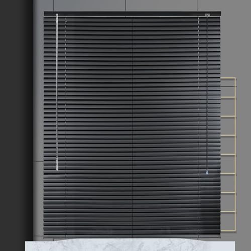 Jalousien Schwarz 60cm 70cm 75cm 80cm 100cm 120cm Breit,Jalousetten Aluminium,Horizontal Jalousie Für Fenster,Verdunkelungs-/Wärmedämmungs Jalousette,Vorhänge Sichtschutz,W×H-120×200cm(47 * 79in) von Suwooy