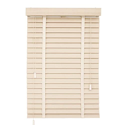 Suwooy Jalousien 50cm 60cm 80cm 90cm 105cm 110cm,Holzjalousie Für Türen Fenster,Beige,Home/Büro Echtholz Jalousette,Horizontal Jalousetten,Sonnenschutz/Wärmedämmung/Sichtschutz,W×H-120x150cm/47x59in von Suwooy