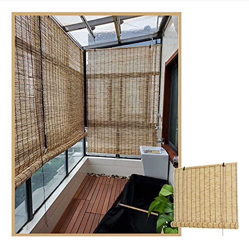 Suwooy Reed Vorhang-rollläden-Schilf Vorhang-bambusrollo-raffrollos-Bambus Jalousien,mit Lifter,Sonnenschutz/atmungsaktiv/dekorativ,Retro-Rollo Bambus Für Pergola-Balkon,W×H-70x140cm/28x55in Suwooy Reed Vorhang-rollläden-Schilf Vorhang-bambusrollo-raffrollos-Bambus Jalousien,mit Lifter,Sonnenschutz/atmungsaktiv/dekorativ,Retro-Rollo Bambus Für Pergola-Balkon,W×H-70x140cm/28x55in von Suwooy