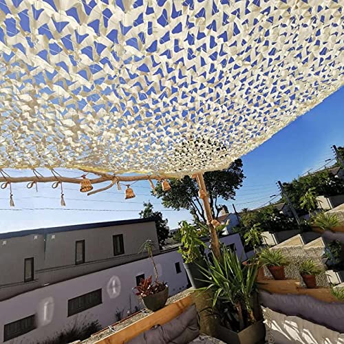 Tarnnetz Beige,Bundeswehr Verstärktes Camouflage Netz,Für Jagd Camping Dekorativ,Sonnenschutz Tarnung Netz,Garten Pergola Terrasse Sichtschutz Sonnensegel 2m 3m 4m 5m 6m 8m,Beige-6x8m(19.7*26.2ft) von Suwooy