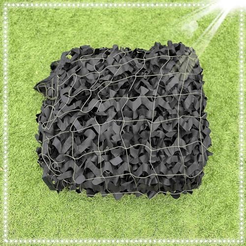 Tarnnetz Schwarz 2×2m 2×3m 2×4m 3×3m 3×4m 4×6m Camouflage Netz,Sonnenschutz Tarnung Netz,Militärnetz,Camping,Jagd,Sichtschutz,Sonnensegel,Verstärktes Tarnnetz,Autoabdeckung,Black-2x5m(6.6 * 16.4ft) von Suwooy