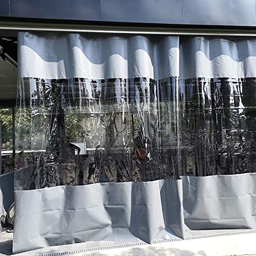 Transparent Planenvorhang Außen,Schwerlast Wasserdichte Pvc Planen Seitenteil Mit Ösen,Durchsichtige Planen Trennvorhänge Regenvorhang Für Pergola,Veranda,Pavillon,Terrasse,W×H-2.2×2m(7.2*6.6ft) von Suwooy