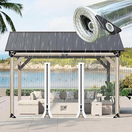 wasserdichte Transparente Planen Seitenteile Mit Reißverschlusstür,Durchsichtige Outdoor Planenvorhänge Für Pergola,Pavillon,0,3mm PVC Kunststoffplane Trennvorhänge,Mit Ösen,2Zip-4.5×3m(14.8 * 9.8ft) wasserdichte Transparente Planen Seitenteile Mit Reißverschlusstür,Durchsichtige Outdoor Planenvorhänge Für Pergola,Pavillon,0,3mm PVC Kunststoffplane Trennvorhänge,Mit Ösen,2Zip-4.5×3m(14.8 * 9.8ft) von Suwooy