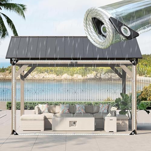 wasserdichte Transparente Planen Seitenteile Mit Reißverschlusstür,Durchsichtige Outdoor Planenvorhänge Für Pergola,Pavillon,0,3mm PVC Kunststoffplane Trennvorhänge,Mit Ösen,NoZip-2.6×2m(8.5 * 6.6ft) wasserdichte Transparente Planen Seitenteile Mit Reißverschlusstür,Durchsichtige Outdoor Planenvorhänge Für Pergola,Pavillon,0,3mm PVC Kunststoffplane Trennvorhänge,Mit Ösen,NoZip-2.6×2m(8.5 * 6.6ft) von Suwooy