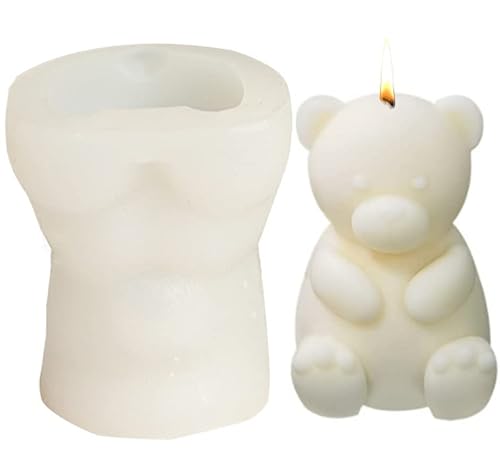 3D-Teddybär-Silikonform, niedliche Kerzenform für die Kerzenherstellung, Harzformen für Duftkerzen, Seifenherstellung, Harzguss, Seife DIY Form von Suxgumoe