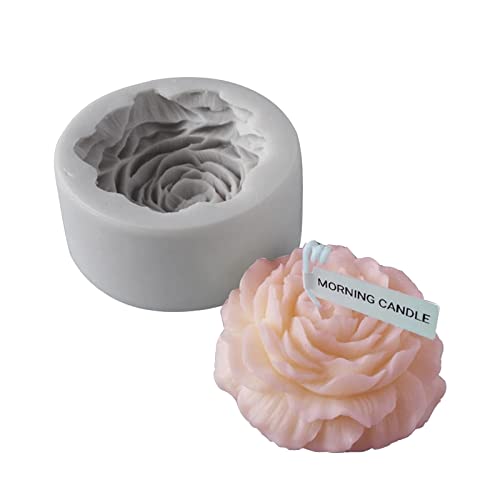 Pfingstrosen-Blumen-Silikon-Formen, 3D-Seifen-Aromatherapie-Kerzen-Formen Schokoladen-Fondant-Formen Kuchen dekorieren Backwerkzeuge handgemachtes Geschenk von Suxgumoe