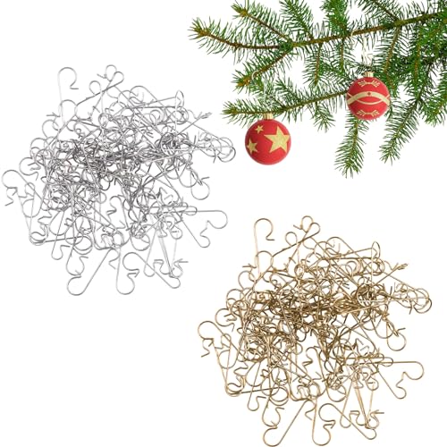 Suxgumoe Weihnachtsbaum Haken, 200 Stück S Haken Klein Ornament Baumhaken (Gold ＆ Silber) von Suxgumoe