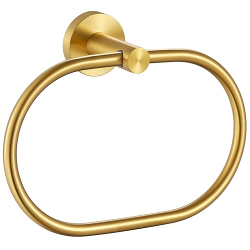 Suyar Handtuchring aus gebürstetem Gold, SUS 304 Edelstahl Handtuchhalter für Badezimmer Wandhalterung, ovale Form Suyar Handtuchring aus gebürstetem Gold, SUS 304 Edelstahl Handtuchhalter für Badezimmer Wandhalterung, ovale Form von Suyar