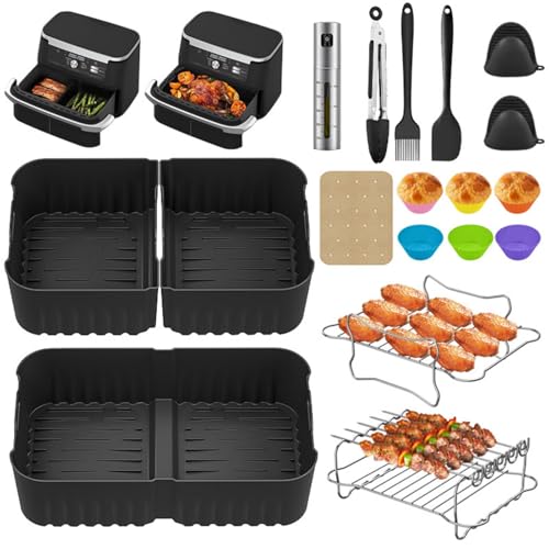 Suyoo Heißluftfritteuse Zubehör für Ninja Foodi Flexdrawer AF500EU 10.4 L, 1 x 10.4 L und 2 x 5.2L Silikonform und anderes Dual Zone Airfryer Ninja Airfryer Zubehör Suyoo Heißluftfritteuse Zubehör für Ninja Foodi Flexdrawer AF500EU 10.4 L, 1 x 10.4 L und 2 x 5.2L Silikonform und anderes Dual Zone Airfryer Ninja Airfryer Zubehör von Suyoo