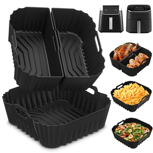 Suyoo Silikonform für Heißluftfritteuse, Heißluftfritteusen Zubehör für Philips 6,2 L NA230, Ninja AF180EU Max Pro 6,2 L, Cosori TurboBlaze 5,5 L/6,0 L/6,2 L (2PCS) von Suyoo