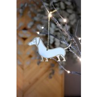 Spiegel Dackel Weihnachtsbaum Ornament von SuzanneOddyDesign