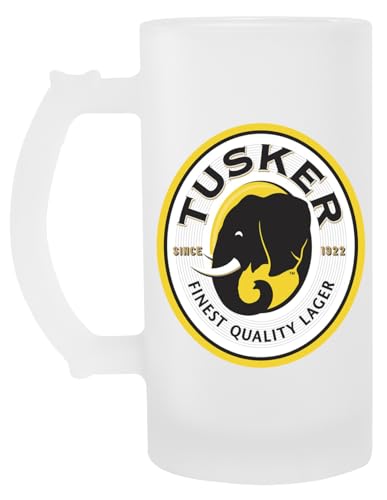 Suzetee Tusker Beer Transparentes Bierglas Mit Henkel Trinkbecher von Suzetee