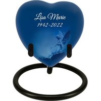 Blauer Engel Des Schutzes Herz Andenken Urne - Ständer Option Design Perfekt Für Kommode Oder Nachttisch Lebenslange Garantie von SuzieQUrns