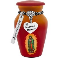 Guadalupe Mini Urne - Option Love Charms® Handgefertigtes Andenken Inklusive Schutztasche & Trauerkarte von SuzieQUrns