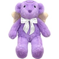 Lila Engel Teddybär-Andenken-Urne - Personalisierte Bandoption von SuzieQUrns