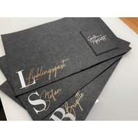 Tischset Aus Filz "Guten Appetit" - Personalisiertes Geschenk Für Gäste Und Gastgeber Mit Bestecktasche von SuzisHandmadeDesign
