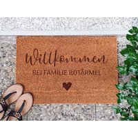 Kokos Fußmatte Personalisiert Indoor Matte Mit Individuellem Namen Der Familie von SuzuPapers