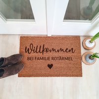 Kokos Fußmatte Personalisiert Mit Individuellem Namen Der Familie - Indoor Kokosmatte von SuzuPapers