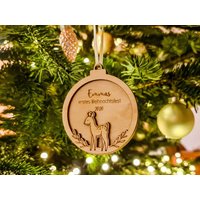 Personalisierte Weihnachtskugel Aus Holz Mit Name - Erstes Weihnachten Baby Baumschmuck Reh von SuzuPapers