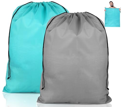2 Stück Wäschebeutel Reise, Faltbarer Wäschesack Reise, Wasserdicht Wäschesack Groß, Wäschebeutel Schmutzwäsche mit Kordelzug, Laundry Bag für Wäscheraum Camping Reisen, 60 x 80 cm, (Blau & Grau) 2 Stück Wäschebeutel Reise, Faltbarer Wäschesack Reise, Wasserdicht Wäschesack Groß, Wäschebeutel Schmutzwäsche mit Kordelzug, Laundry Bag für Wäscheraum Camping Reisen, 60 x 80 cm, (Blau & Grau) von Svalor