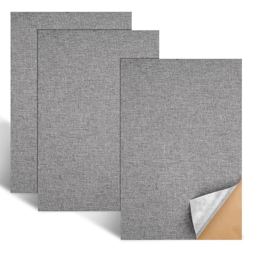 Flicken Selbstklebend Stoff, 3er, 20 x 30 cm, Klebeflicken für Textilien, Leinenstoff Reparatur Patches, Textil Flicken Selbstklebend für Sofas, Bürostuhl, Grau von Svalor