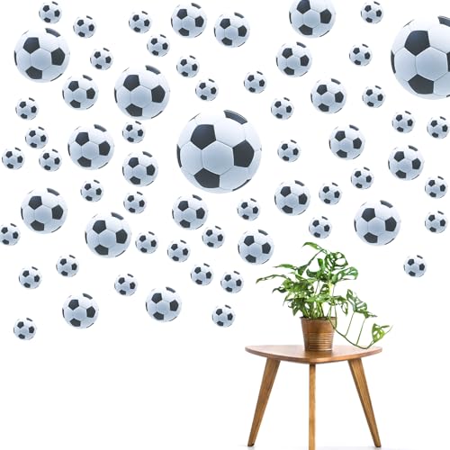 4 Blattes Fußball Wandsticker, Fussball Wandtattoo Selbstklebend, Wand Deko Aufkleber für Kinder-DIY, Verschiedene Größen Wandsticker, für Kinderzimmer, Schlafzimmer usw.(20x30cm) von Svalor