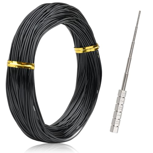 Basteldraht Schwarz 30mx1mm, Draht zum Basteln mit Coil Jig Tool, Aluminiumdraht Schmuckdraht Bindedraht für Schmuckherstellung Handwerk Modellbau Armaturen und Skulptur von Svalor