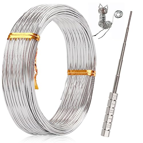 Aluminiumdraht 1mmx30m, 1 Rollen Basteldraht mit Coil Jig Tool, Draht zum Basteln Schmuckdraht Bindedraht für Schmuckherstellung Handwerk Modellbau Armaturen und Skulptur von Svalor