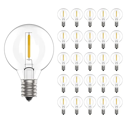Svater 25 Stück 1W G40 Klare Globe Glühlampen LED Kunststoffe Glühbirnen Ersetzt E12 Schraube Basis 2700K Warmweiß 360 Grad Abstrahlwinkel AC220-240V (Nicht für Solar Lichterketten) Svater 25 Stück 1W G40 Klare Globe Glühlampen LED Kunststoffe Glühbirnen Ersetzt E12 Schraube Basis 2700K Warmweiß 360 Grad Abstrahlwinkel AC220-240V (Nicht für Solar Lichterketten) von Svater