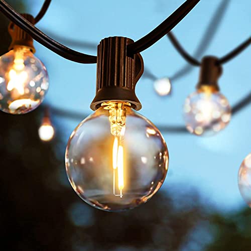 Svater Lichterkette Außen 30m 50 Glühbirnen LED G40 Bulbs Garten Lichterkette Terrasse außerhalb IP45 Wasserdichte Retro Beleuchtung Außen Lichterketten von Svater