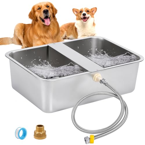 Svauoumu Hundebecken Automatischer Hundewasserspender,25 Liter Hundewasser im Freien Edelstahl-Wassernapf für große Hunde,Großer Hundewassernapf,Edelstahl-Wassernapf (25 L) Svauoumu Hundebecken Automatischer Hundewasserspender,25 Liter Hundewasser im Freien Edelstahl-Wassernapf für große Hunde,Großer Hundewassernapf,Edelstahl-Wassernapf (25 L) von Svauoumu