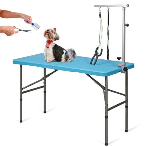 Svauoumu 48'' Hund Haustier Pflege Tisch mit H-Form Arm & Nose, verstellbare Höhe, Pflege Tisch für Hunde zu Hause, Klappbarer Heavy Duty Haustier Pflege Tisch für Hunde Katzen Svauoumu 48'' Hund Haustier Pflege Tisch mit H-Form Arm & Nose, verstellbare Höhe, Pflege Tisch für Hunde zu Hause, Klappbarer Heavy Duty Haustier Pflege Tisch für Hunde Katzen von Svauoumu